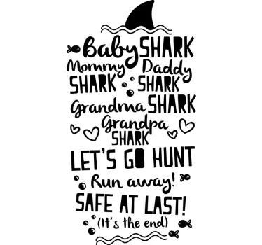 Naljepnica za djecu pjesma obitelji baby shark - TenStickers