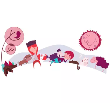 Naljepnica za djecu prijatelji uspavani životinje - TenStickers