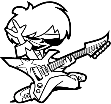 Naljepnica za djecu rock gitarista - TenStickers