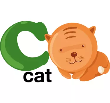 Naljepnica za djecu s mačkom c cat - TenStickers