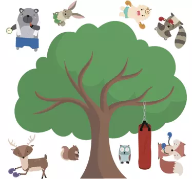 Naljepnica za djecu s prizorom životinjskog igrališta - TenStickers