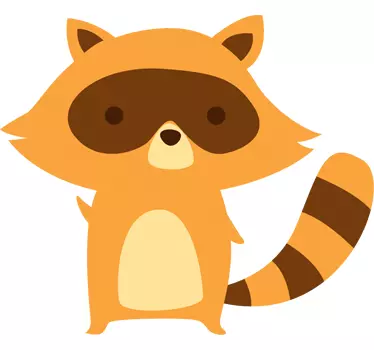 Naljepnica za djecu s simpatičnim rakunom - TenStickers