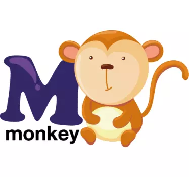 Naljepnica za djecu s simpatičnom majmunskom maskotom - TenStickers
