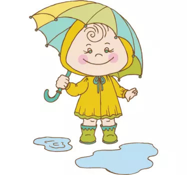 Naljepnica za djecu s veselim likom kišobrana - TenStickers