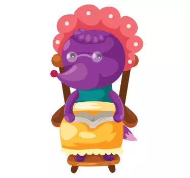 Naljepnica za djecu Šarena crtić baka - TenStickers