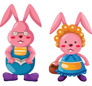 Naljepnica za djecu slatki crtani zeko - TenStickers