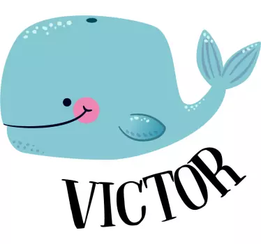 Naljepnica za djecu slatki hiroviti kit - TenStickers