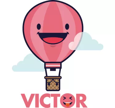 Naljepnica za djecu sretni balon na vrući zrak - TenStickers