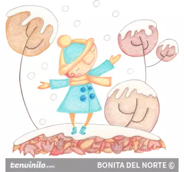 Naljepnica za djecu sretno zimsko dijete - TenStickers