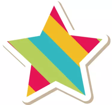 Naljepnica za djecu u obliku šarene zvijezde - TenStickers