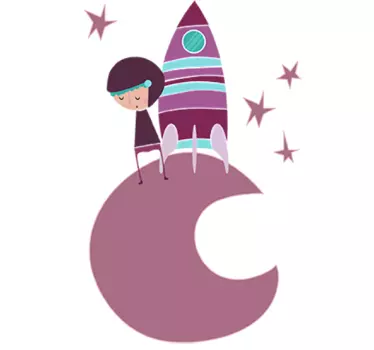 Naljepnica za djecu vesela avantura raketom - TenStickers
