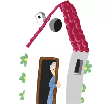 Naljepnica za djecu veseli ulaz u kuću - TenStickers
