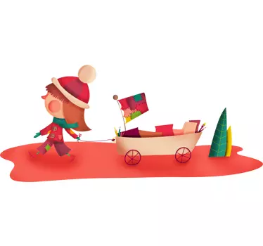 Naljepnica za djecu veselo dijete koje se vozi - TenStickers