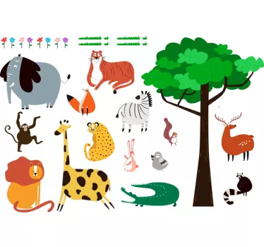 Naljepnica za spavaću sobu divljih životinja - TenStickers