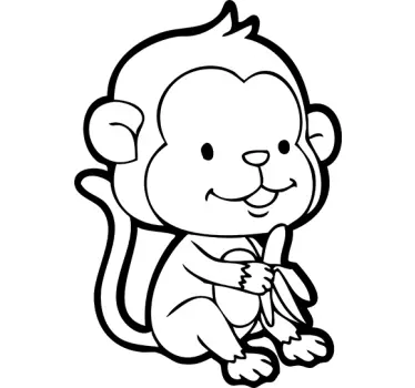 Naljepnica zid dječjih majmuna i banana - TenStickers