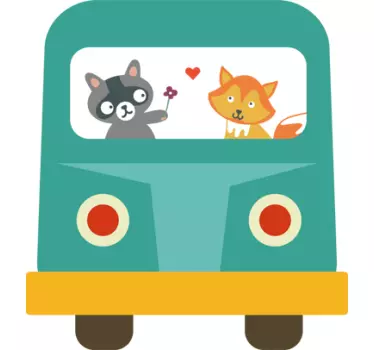 Naljepnica zid zidova za djecu rakuna i lisica - TenStickers