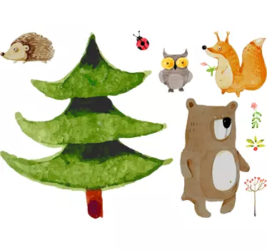 Naljepnica zidnih šumskih životinja - TenStickers