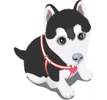 Naljepnica zidova husky štene - TenStickers