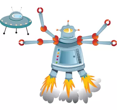 Naljepnica zidova invazije robota vanzemaljaca - TenStickers