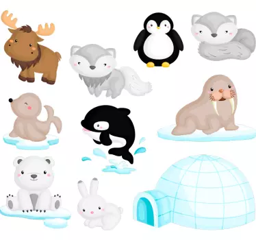 Naljepnica zidova za arktičke divlje životinje - TenStickers