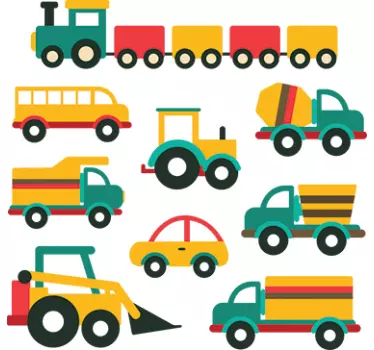 Naljepnica zidova za crtana vozila - TenStickers