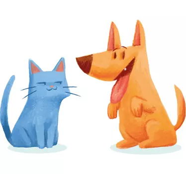 Naljepnice za ilustracije mačaka i pasa - TenStickers