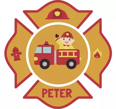 Personalizirane dječje zidne naljepnice za vatrogasce - TenStickers