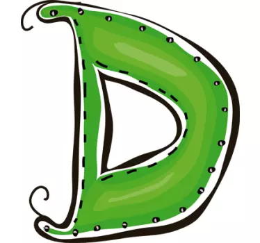 Prošivena naljepnica slovo d djeca - TenStickers