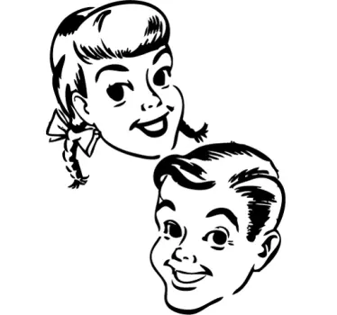 Retro decalica za djevojčicu i dječaka - TenStickers