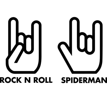 Rock n roll i spiderman hand sign naljepnice za zidove - TenStickers