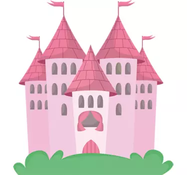 Ružičasta naljepnica zida dvorca - TenStickers