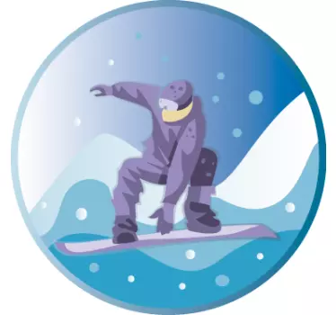 Snowboard u krug ukras zida - TenStickers