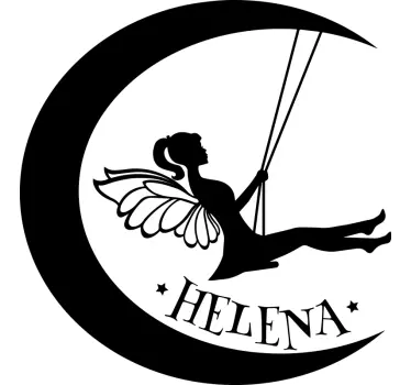 Vila u mjesecu personalizirana naljepnica - TenStickers