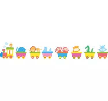 Zidni naljepnica vlak za životinje - TenStickers