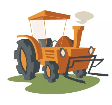 žuta zidna naljepnica traktora - TenStickers