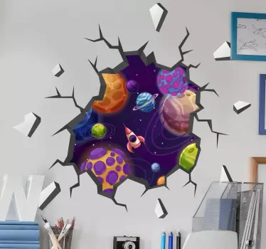 3d naljepnica svemira planeta - TenStickers