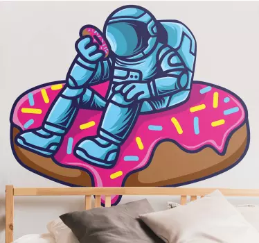 Naljepnica svemira astronaut koji uživa u poslasticama - TenStickers