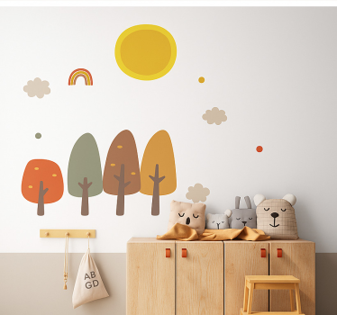 Naljepnice životinje boho šuma u jesen - TenStickers