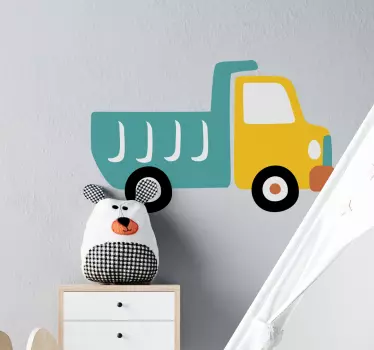 Naljepnica za djecu šarena figura kamiona - TenStickers