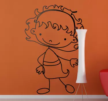 Naljepnica djevojčica ocrtava djecu - TenStickers