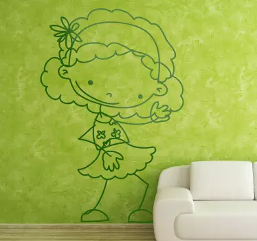 Naljepnica za djecu slatka crtana djevojčica - TenStickers