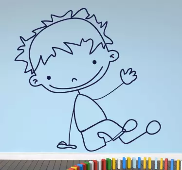 Dječak koji sjedi na podu - TenStickers