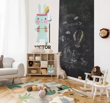 Naljepnica za djecu sretni hrabri zeko - TenStickers
