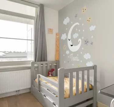 Personalizirana naljepnica za zid i mjesece - TenStickers