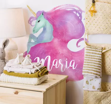 Naljepnica za djecu hirovita ilustracija jednoroga - TenStickers