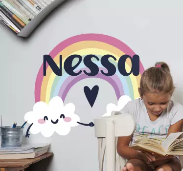 Personalizirano ime u zidnoj naljepnici duginih boja - TenStickers