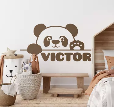 Virena dječja panda s imenom dječja zidna naljepnica - TenStickers