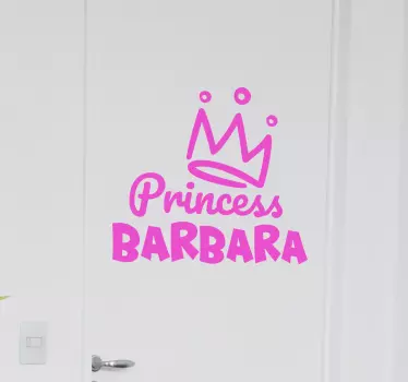 Princeza kruna s naljepnicom sa staklenim vratima - TenStickers