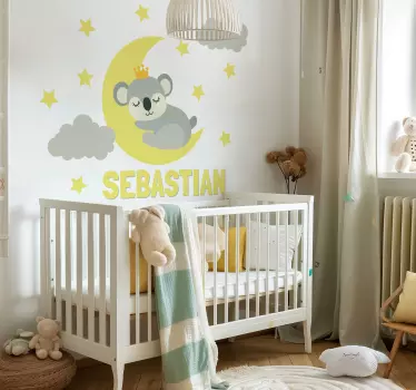 Naljepnice za zid dječje sobe usnuli kralj koala - TenStickers