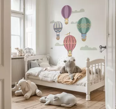 Naljepnice Ilustracije leteći baloni sa životinjama - TenStickers